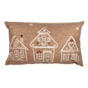 Clayre & Eef Housse de coussin 30x50 cm Marron Polyester Maison en pain d'épices