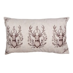 Clayre & Eef Housse de coussin 30x50 cm Beige Polyester Cerf