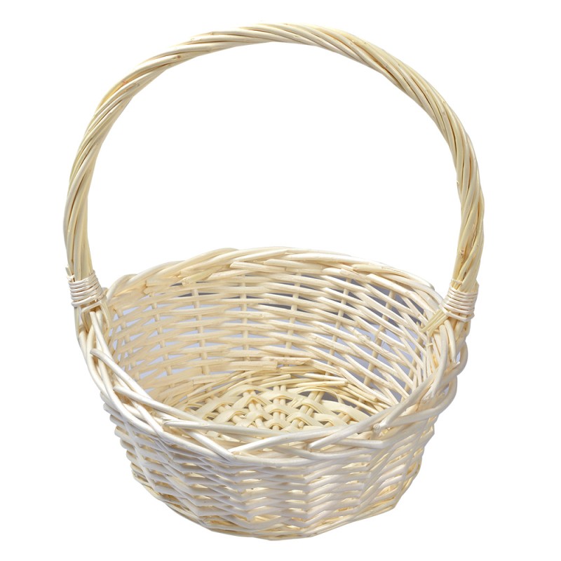 Clayre & Eef Opbergmand Set van 3 Ø 33 / Ø 27 / Ø 22 cm Beige Rotan