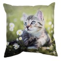 Clayre & Eef Federa per cuscino 45x45 cm Verde Poliestere Gatto