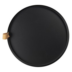 Clayre & Eef Décoration plateau Ø 30x3 cm Noir Fer Rond