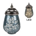 Clayre & Eef LED Lantern Ø 9x16 cm Blue Glass