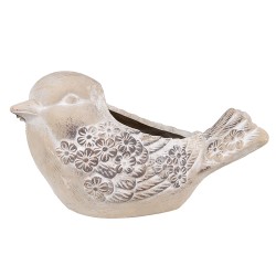 Clayre & Eef Planter Bird 25x14x14 cm Beige Stone