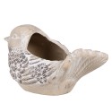 Clayre & Eef Blumentopf Vogel 25x14x14 cm Beige Stein