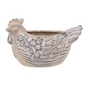 Clayre & Eef Pot de fleurs Poulet 26x16x15 cm Beige Pierre