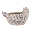 Clayre & Eef Fioriera Pollo 26x16x15 cm Beige Pietra