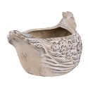 Clayre & Eef Pot de fleurs Poulet 26x16x15 cm Beige Pierre