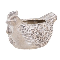 Clayre & Eef Fioriera Pollo 21x14x13 cm Beige Pietra