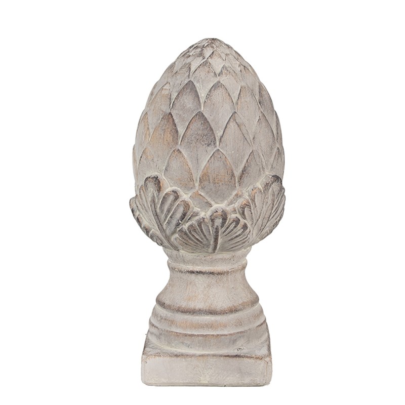 Clayre & Eef Figurine décorative Pomme de pin Ø 12x26 cm Gris Pierre