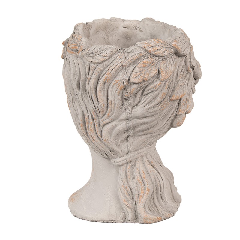 Clayre & Eef Bloempot Vrouw 22x20x30 cm Grijs Steen