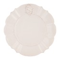 Clayre & Eef Dinerbord  set van 6 stuks  Ø 27 cm Wit Keramiek Rond Eetbord