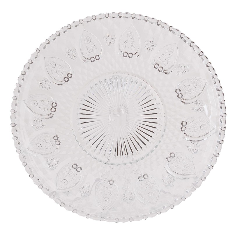 Clayre & Eef Dinerbord  set van 6 stuks  Ø 25 cm Glas Rond Eetbord