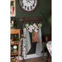 Clayre & Eef Theedoek  set van 6 stuks  50x85 cm Groen Beige Katoen Ruit Keukenhanddoek