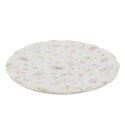 Clayre & Eef Dinerbord  set van 6 stuks  Ø 26 cm Wit Roze Porselein Rond Bloemen Eetbord