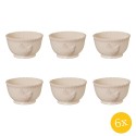 Clayre & Eef Soepkom  set van 6 stuks  Ø 13 cm Beige Keramiek Rond Kip Serveerkom