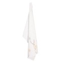 Clayre & Eef Theedoek  set van 6 stuks  50x70 cm Wit Beige Katoen Hert Keukenhanddoek