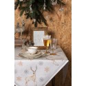 Clayre & Eef Theedoek  set van 6 stuks  50x70 cm Wit Beige Katoen Hert Keukenhanddoek