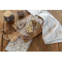 Clayre & Eef Theedoek  set van 6 stuks  50x70 cm Wit Beige Katoen Hert Keukenhanddoek