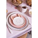 Clayre & Eef Dinerbord  set van 6 stuks  Ø 27 cm Roze Keramiek Rond Eetbord