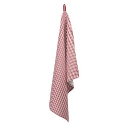 Clayre & Eef Theedoek  set van 6 stuks  50x70 cm Rood Wit Katoen Rechthoek Ruit Vaatdoek