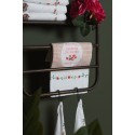 Clayre & Eef Gastendoekje  set van 6 stuks  40x66 cm Wit Groen Katoen Rozen Toilet handdoek