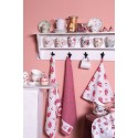 Clayre & Eef Theedoek  set van 6 stuks  50x70 cm Rood Wit Katoen Cupcakes Vaatdoek