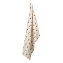 Clayre & Eef Theedoek  set van 6 stuks  50x70 cm Beige Rood Katoen Rechthoek Hert Vaatdoek