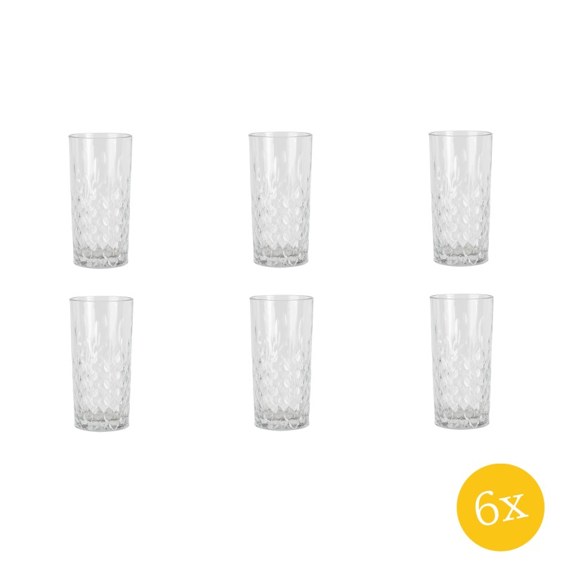 Clayre & Eef Waterglas  set van 6 stuks  300 ml Glas Drinkbeker