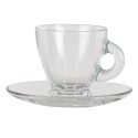 Clayre & Eef Kop en schotel set van 6 stuks schotel  85 ml Glas Servies