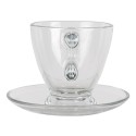 Clayre & Eef Kop en schotel set van 6 stuks schotel  85 ml Glas Servies