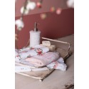 Clayre & Eef Gastendoekje  set van 6 stuks  40x66 cm Wit Roze Katoen Rozen Toilet handdoek