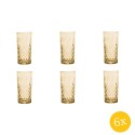 Clayre & Eef Waterglas  set van 6 stuks  280 ml Bruin Glas Drinkbeker