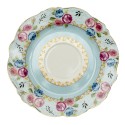 Clayre & Eef Kop en schotel set van 6 stuks schotel  160 ml Blauw Wit Porselein Rond Bloemen Servies