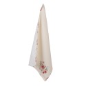 Clayre & Eef Theedoek  set van 6 stuks  50x70 cm Beige Katoen Rozen Keukenhanddoek