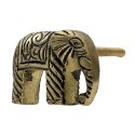 Clayre & Eef Deurknop Olifant set van 6 stuks Olifant 4x3 cm Goudkleurig Steen Meubelknop