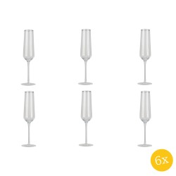 Clayre & Eef Champagneglas  set van 6 stuks  250 ml Glas Wijnglas