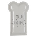 Clayre & Eef Ontbijtbord  set van 6 stuks  10x17 cm Wit Keramiek Hello sunshine Bord