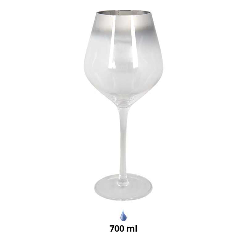 Clayre & Eef Wijnglas  set van 6 stuks  700 ml Glas Wijnkelk