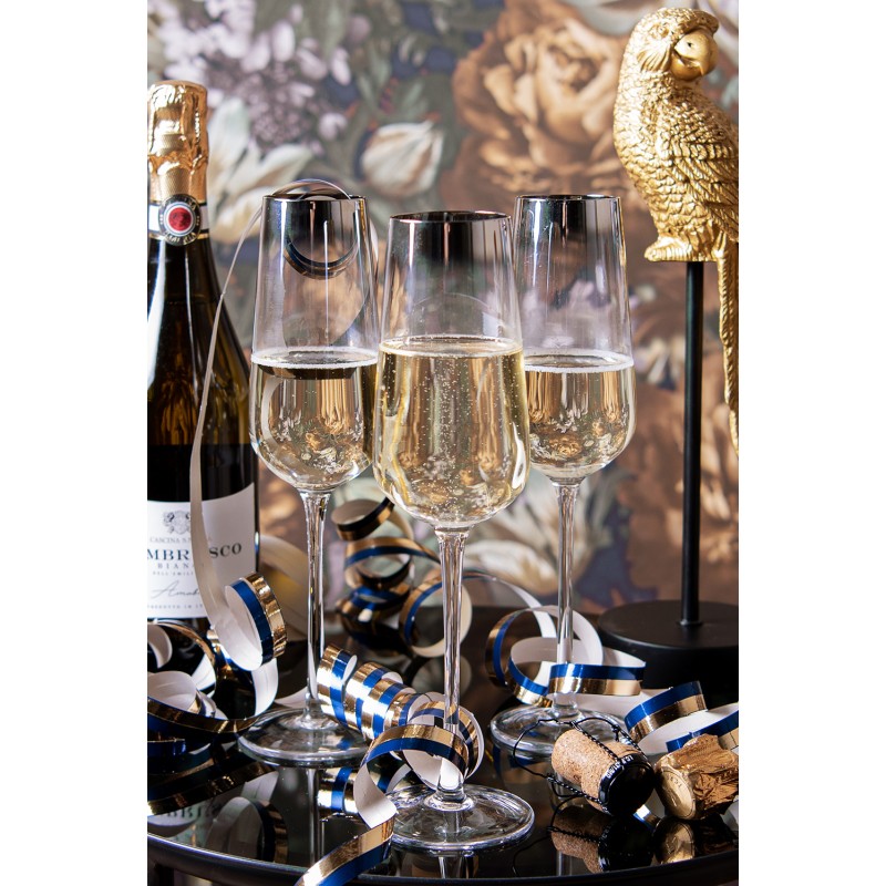 Clayre & Eef Champagneglas  set van 6 stuks  320 ml Glas Wijnglas