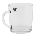 Clayre & Eef Theeglas  set van 6 stuks  250 ml Glas Hart Love Theemok