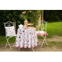 Clayre & Eef Theedoek  set van 6 stuks  50x70 cm Wit Roze Katoen Rechthoek Rozen Vaatdoek