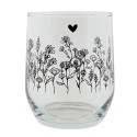 Clayre & Eef Waterglas  set van 6 stuks  300 ml Glas Bloemen Drinkbeker