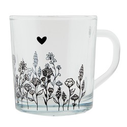 Clayre & Eef Theeglas  set van 6 stuks  200 ml Glas Bloemen Theemok