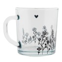 Clayre & Eef Theeglas  set van 6 stuks  200 ml Glas Bloemen Theemok