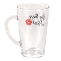 Clayre & Eef Mok  set van 6 stuks  300 ml Glas Lippen Hey there hot tea! Koffiemok