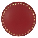 Clayre & Eef Deurknop  set van 6 stuks  Ø 4 cm Rood Goudkleurig Keramiek Meubelknop