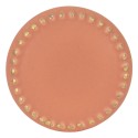 Clayre & Eef Deurknop  set van 6 stuks  Ø 4 cm Oranje Goudkleurig Keramiek Meubelknop