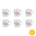 Clayre & Eef Theeglas  set van 6 stuks  200 ml Glas Lippen Hey there hot tea! Theemok