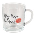 Clayre & Eef Theeglas  set van 6 stuks  200 ml Glas Lippen Hey there hot tea! Theemok