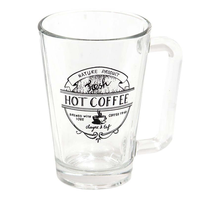 Clayre & Eef Mok  set van 6 stuks  250 ml Glas Hot Coffee Koffiemok